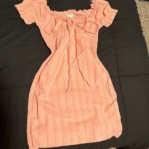 Pink ruched dress